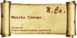 Meszko Csenge névjegykártya